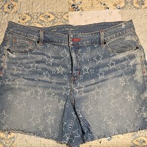 Lane Bryant Light Blue Denim Shorts with Star Accents